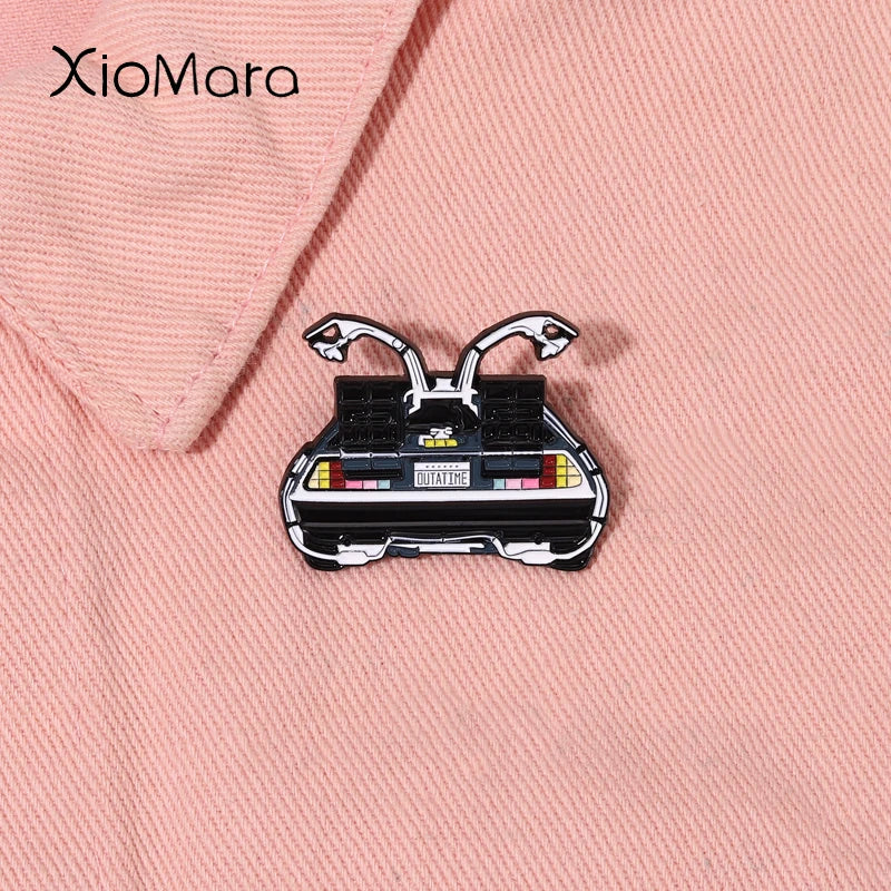 Back To The Future OUTATIME Car Enamel Pin Lapel Brooch