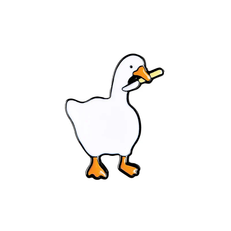 Naughty Goose Enamel Pin Cartoon Animal Brooch Lapel Badge Gift