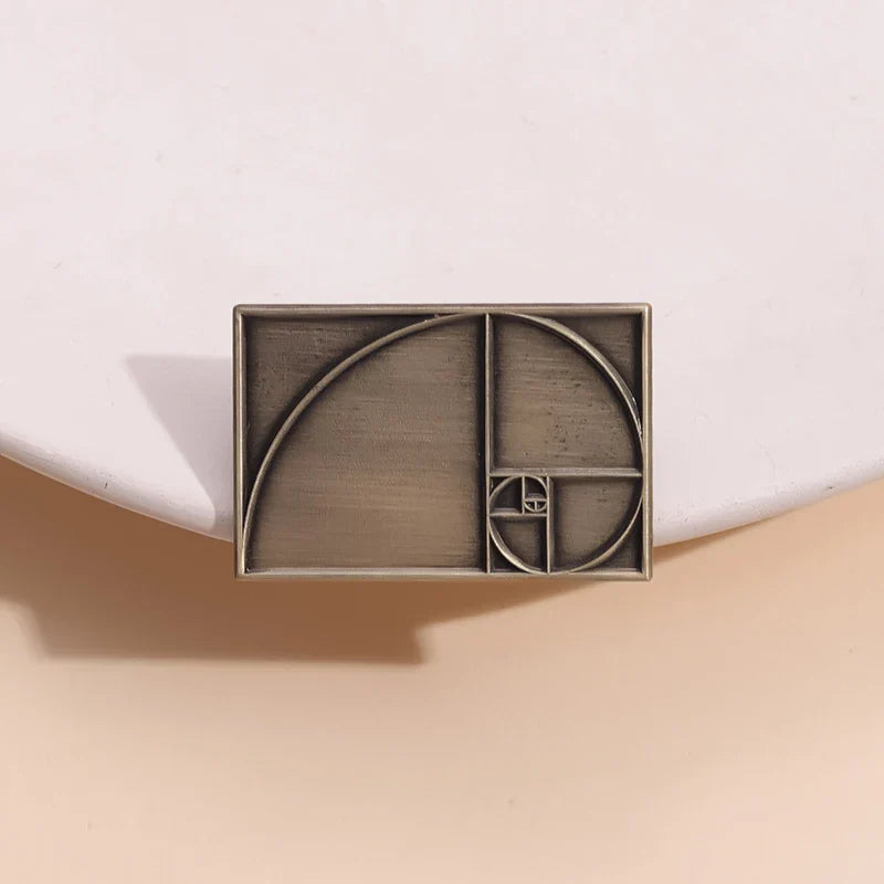 Golden Ratio Enamel Pin Geometry Art Brooch Metal Lapel Badge Jewelry Gift