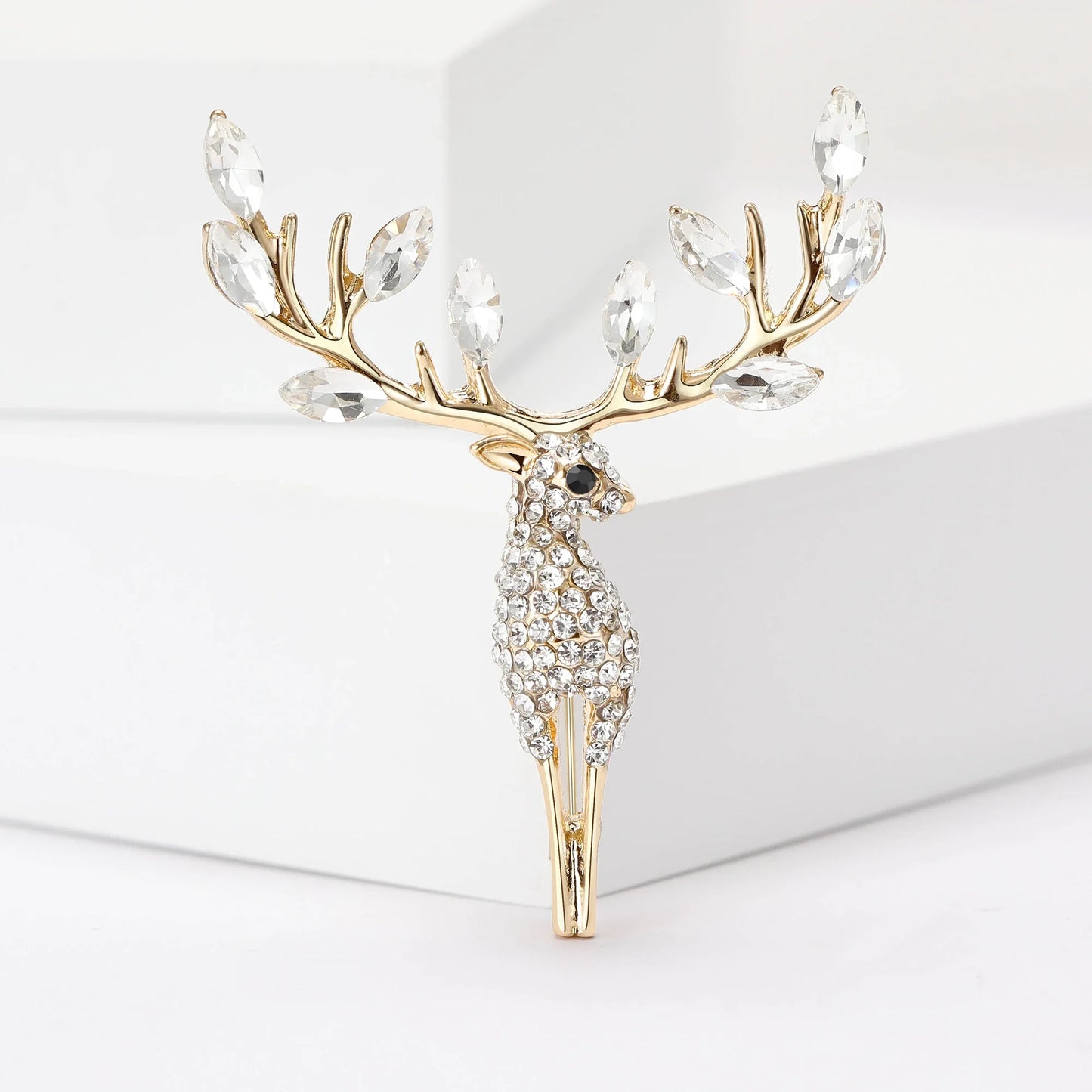 Rhinestone Longhorn Elk Brooches Unisex Animal Pins Jewelry Accessories