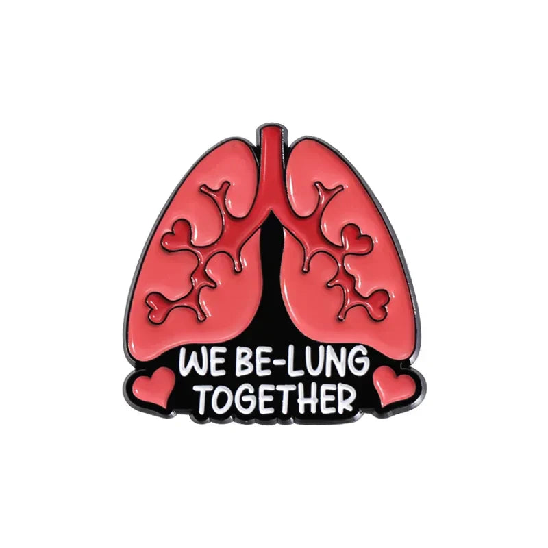 Lung Brooch Enamel Pins Respiratory Therapist Lapel Badges Medical Jewelry