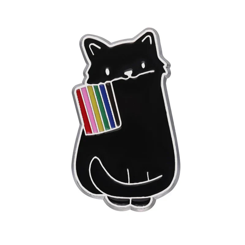 LGBT Pride Animal Enamel Pins Cat Duck Pink He/Him Rainbow Brooch Lapel Backpack Badge Gift