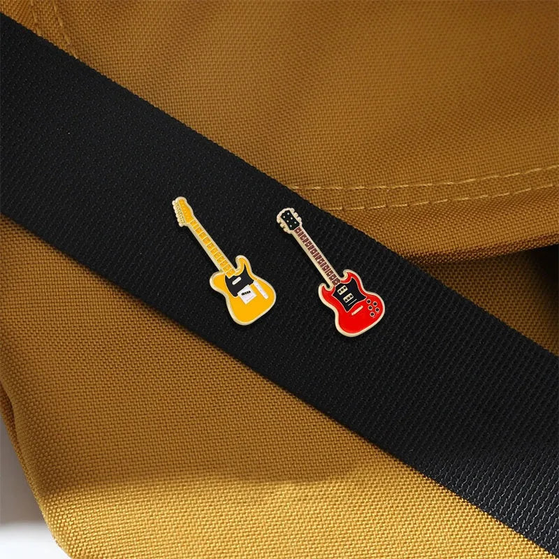 Electric Guitar Brooch Violin Pin Badge for Clothing and Bags