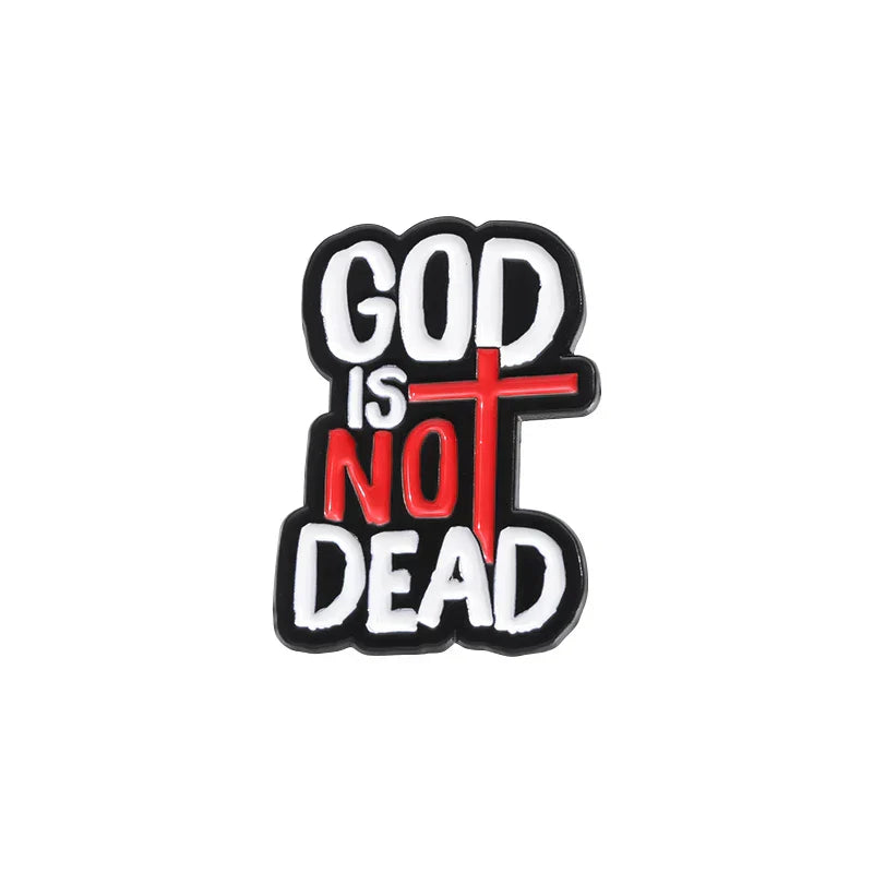 God Is Not Dead Jesus Enamel Pin Christian Faith Brooch Lapel Badge