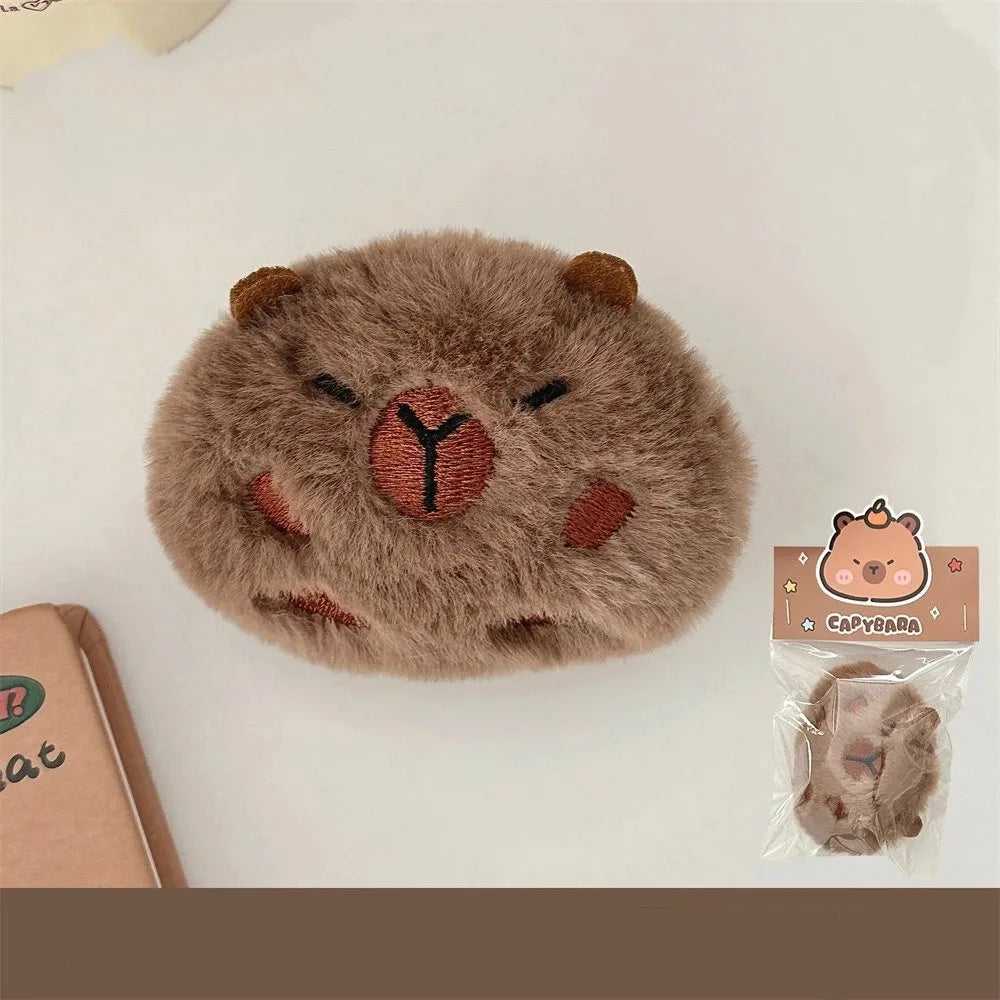 Plush Capybara Keychain Cartoon Bag Pendant Doll Brooch Key Ring