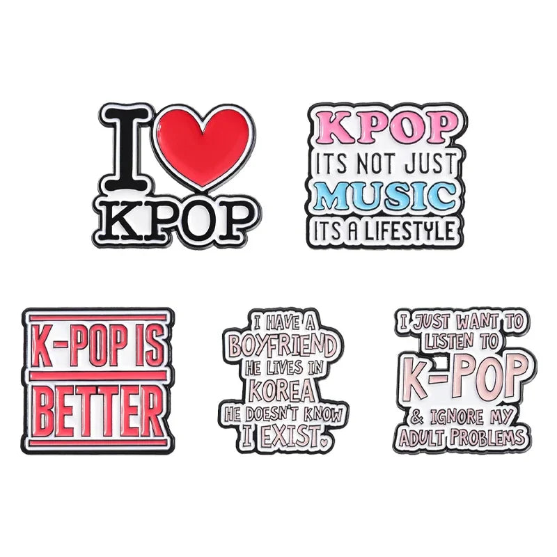 Kpop Music Enamel Pins Custom Quote Brooches Backpack Lapel Badge Gifts