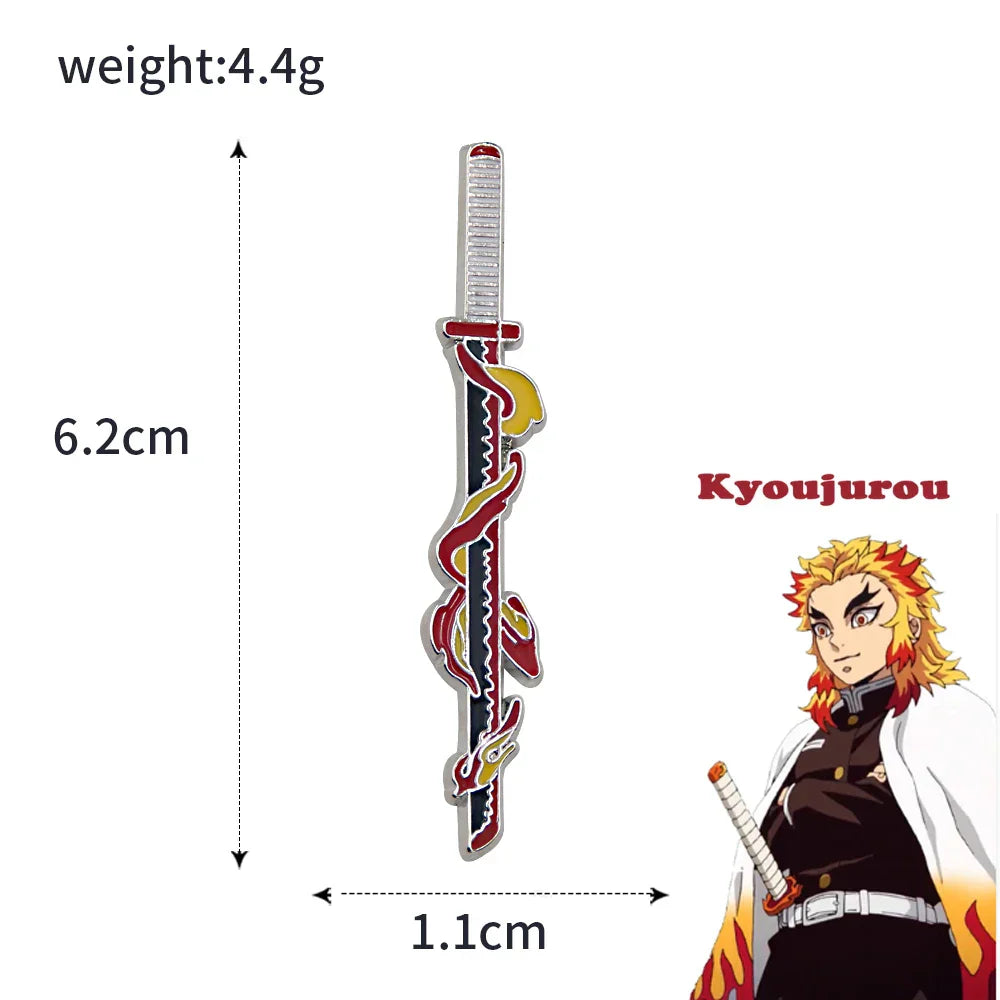Demon Slayer Enamel Sword Pins Cosplay Badge Gift