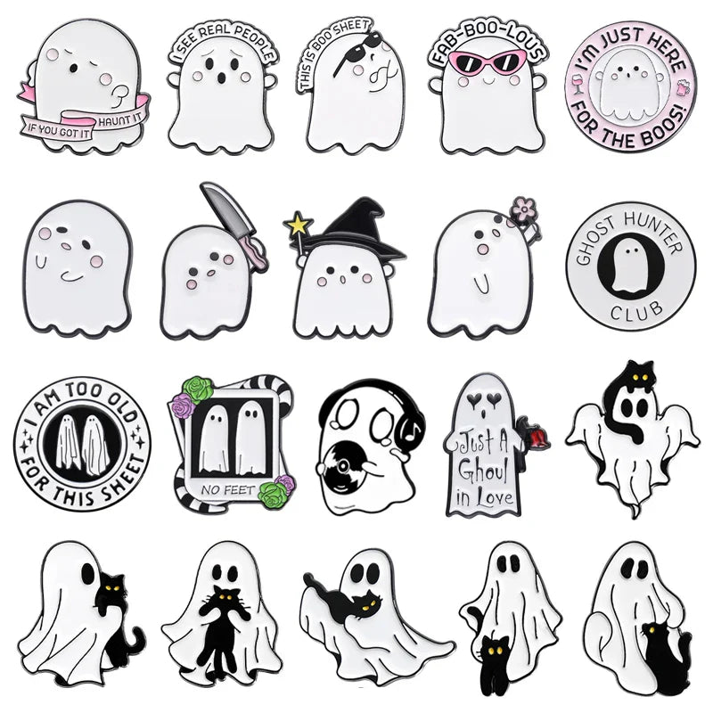 Cartoon Halloween Ghost Enamel Pins Brooches Lapel Backpack Badge Jewelry Gifts