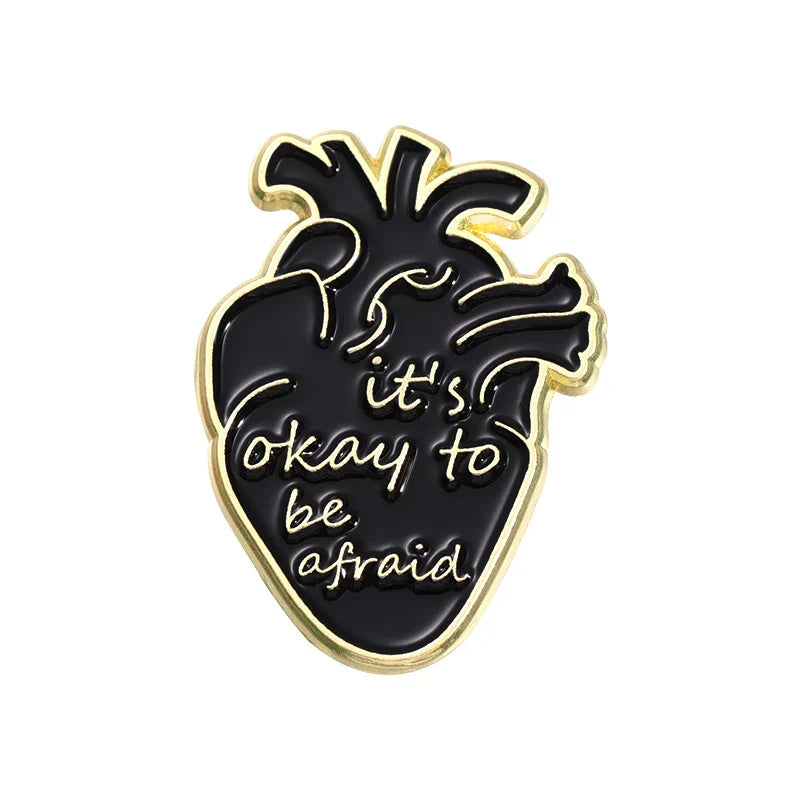 It's Okay To Be Afraid Enamel Pin - Ask For Help Brooch Lapel Badge Jewelry Gift
