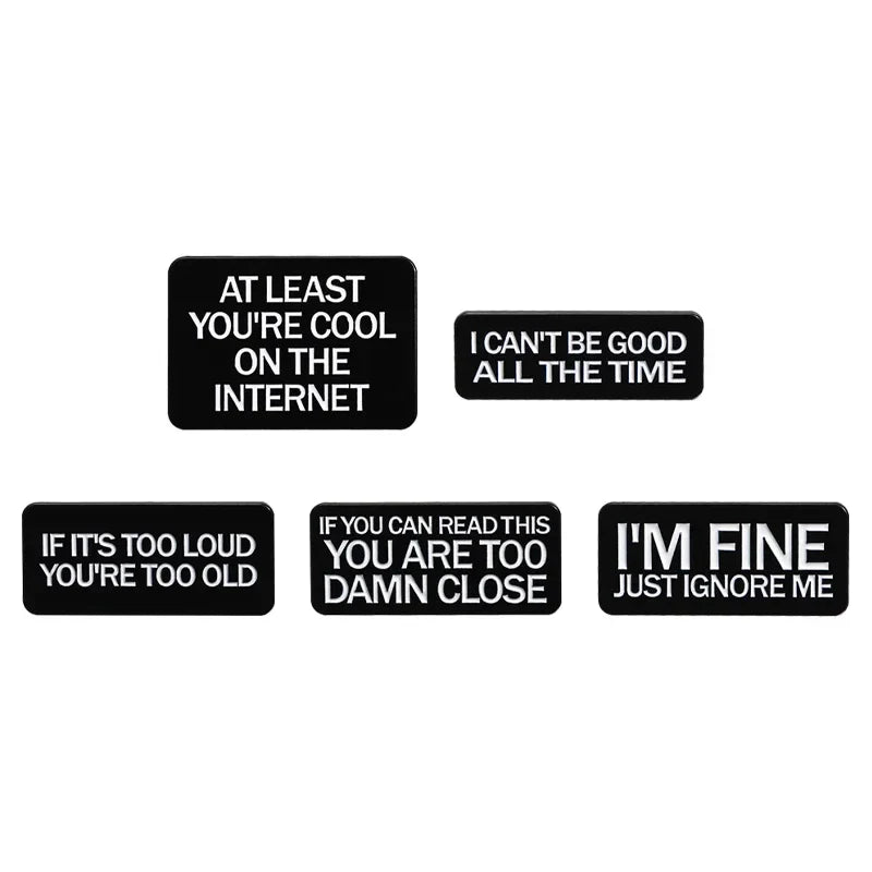 Mental Health Enamel Pins: "I'm Fine" & "Can't Be Good All The Time" Brooch Lapel Badge