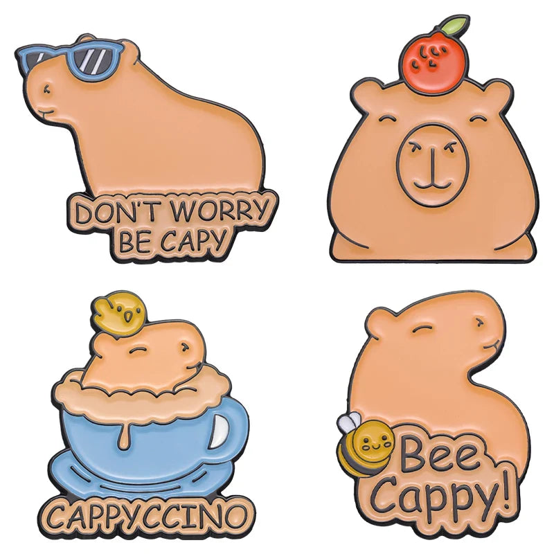 Capybara Bee Enamel Pin Brooch Lapel Jewelry Gift Accessories