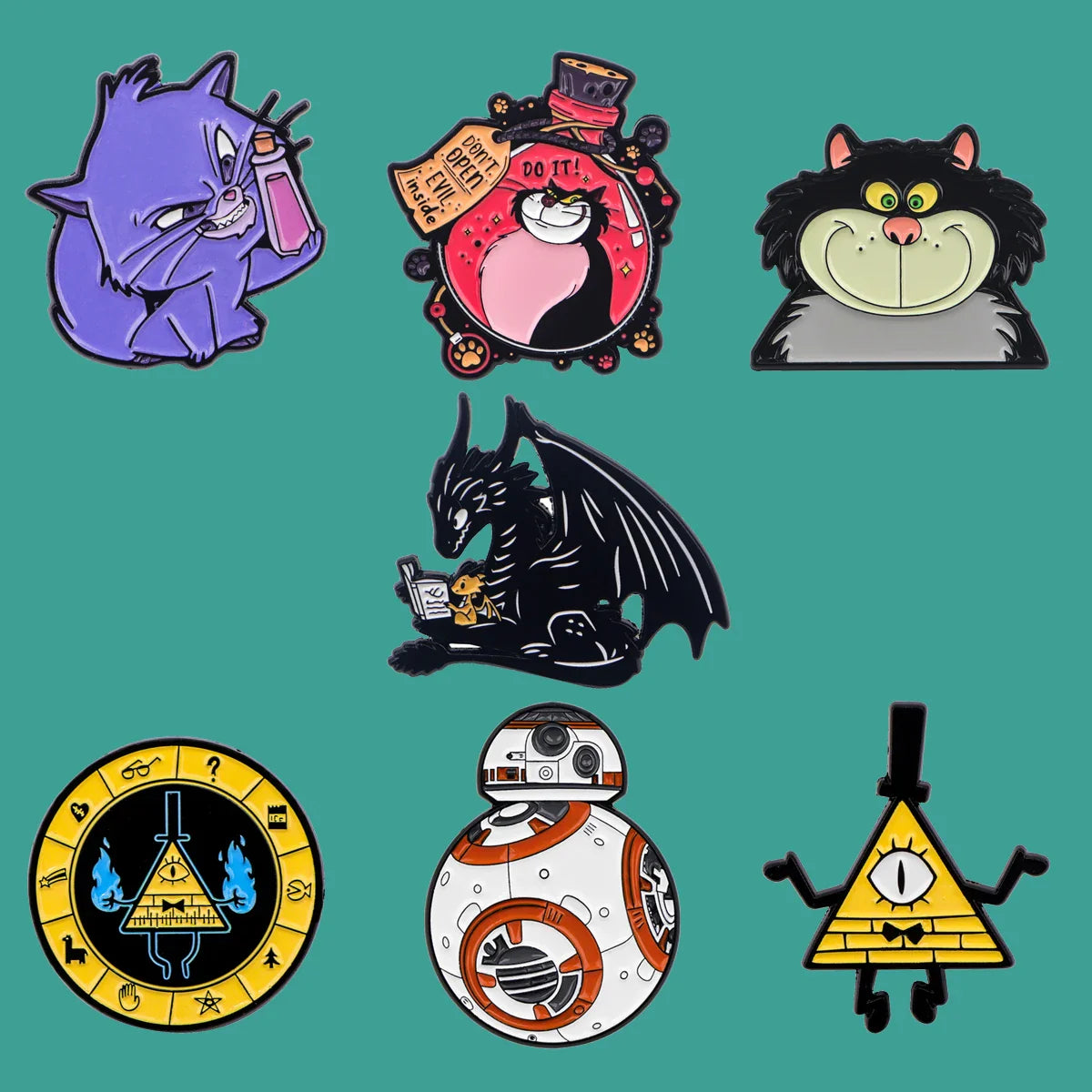 Black Cat Cartoon Enamel Pin Brooch for Backpacks and Clothes