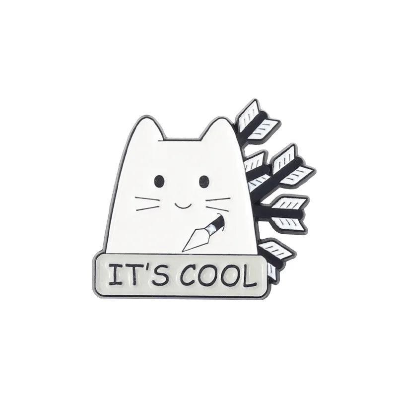 Cute Cat Enamel Lapel Pin Brooch for Clothes and Backpacks