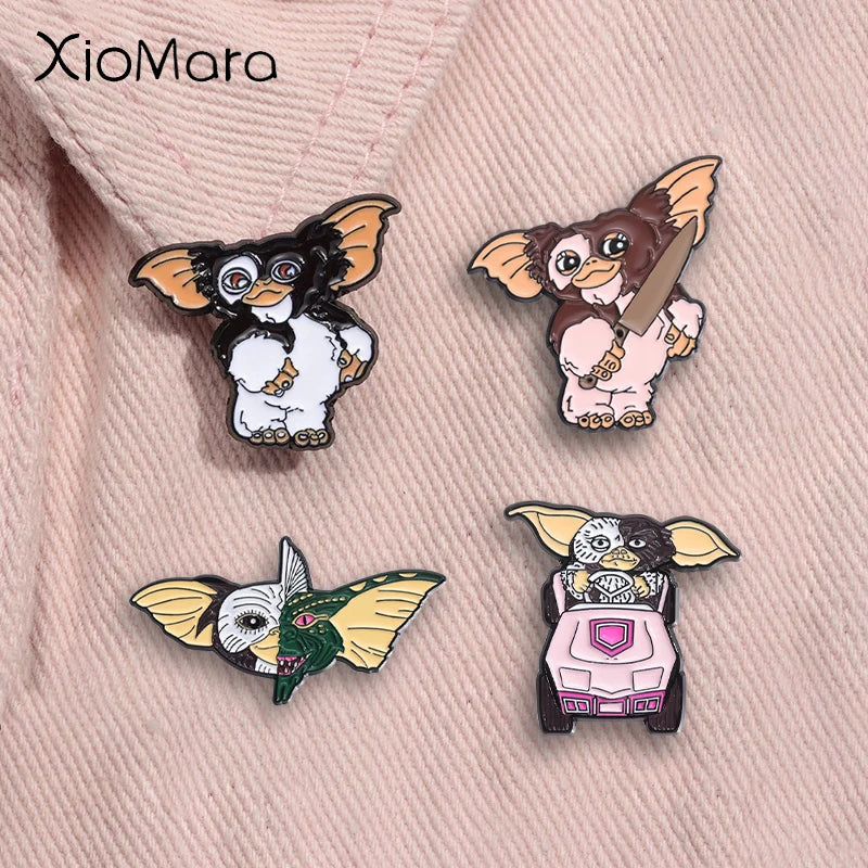 Cartoon Anime Monster Enamel Pin 80s Movie Character Brooch Badge Jewelry Gifts
