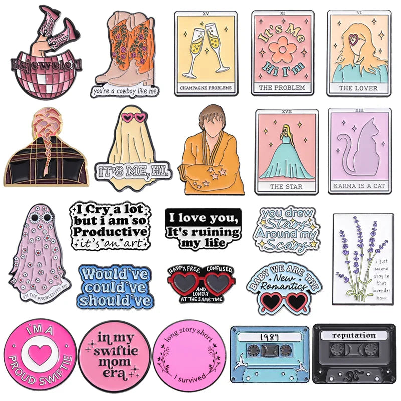 Famous Female Singer Enamel Pins Music Album Brooches Lapel Badge Jewelry Gifts