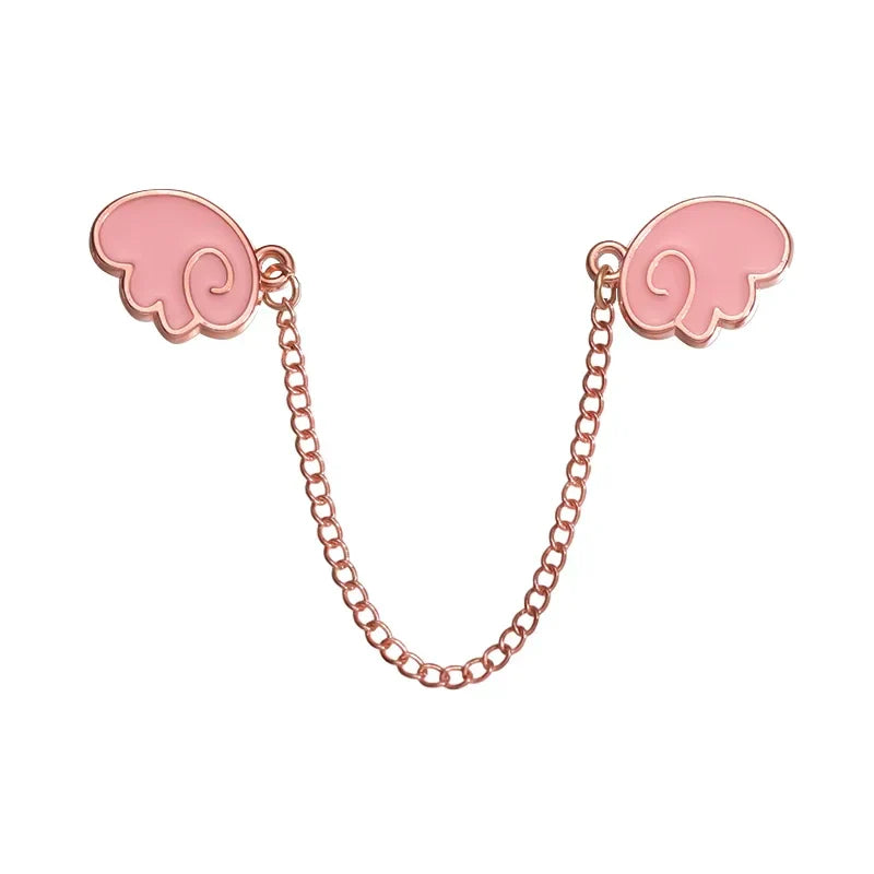 Pink Wings Moon Enamel Pin Brooch Lapel Backpack Jewelry Gift Wholesale