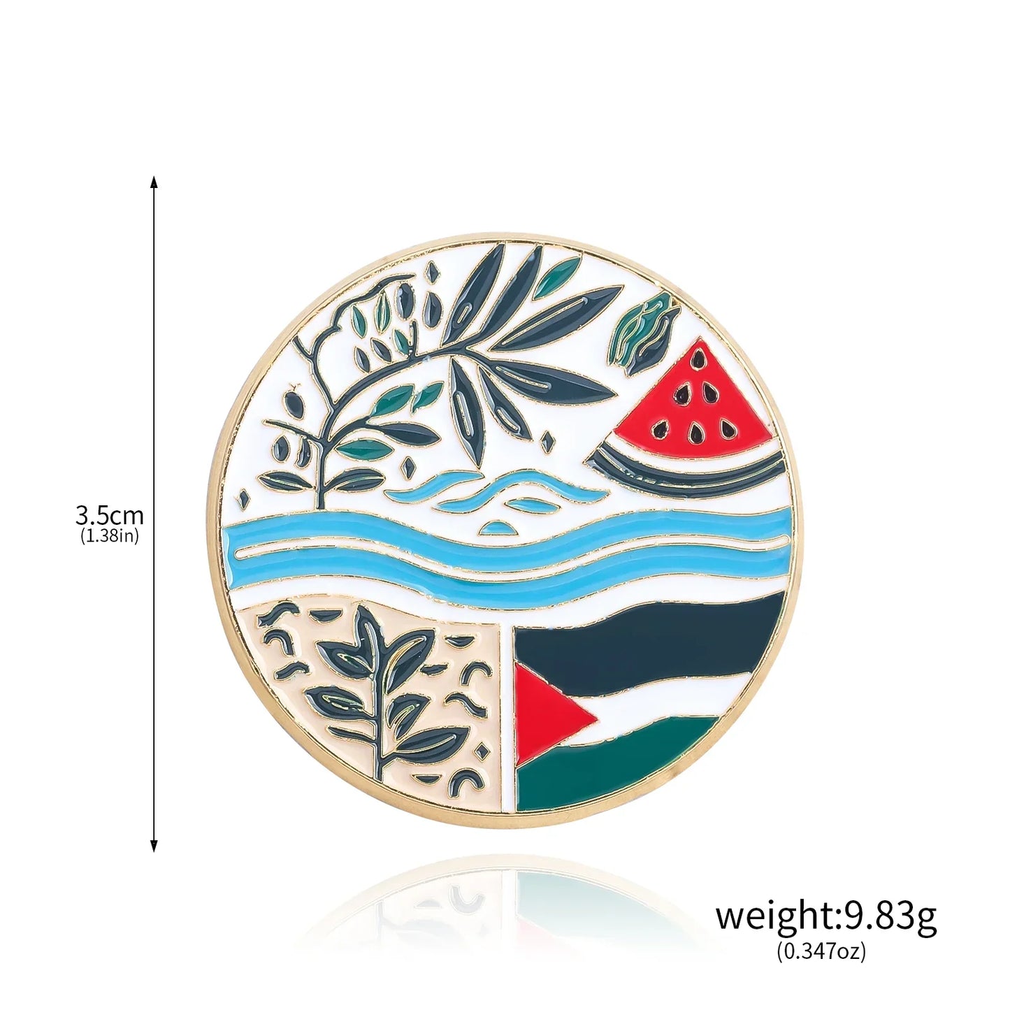 Watermelon Enamel Peace Pin Brooch Jewelry Accessory