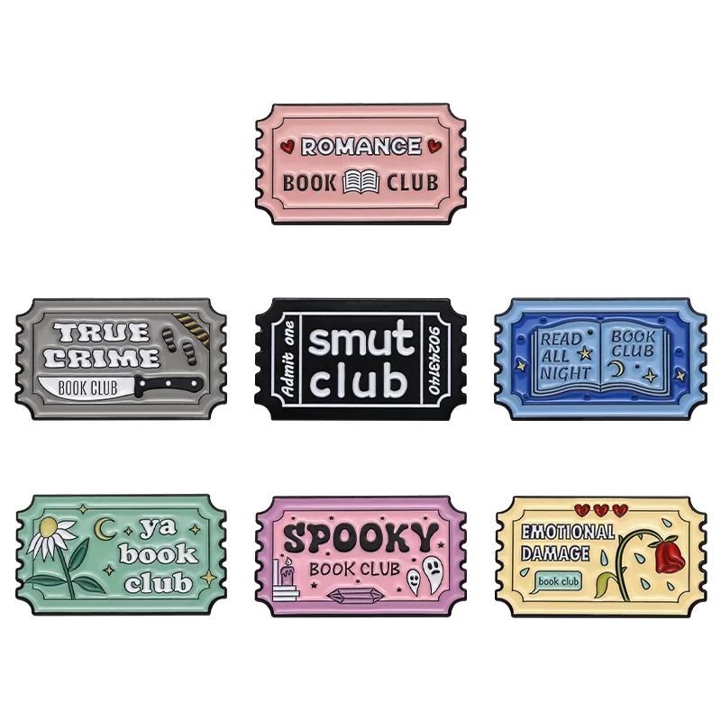 Read All Night Book Club Enamel Pins Brooch Badges Jewelry Hat Gift