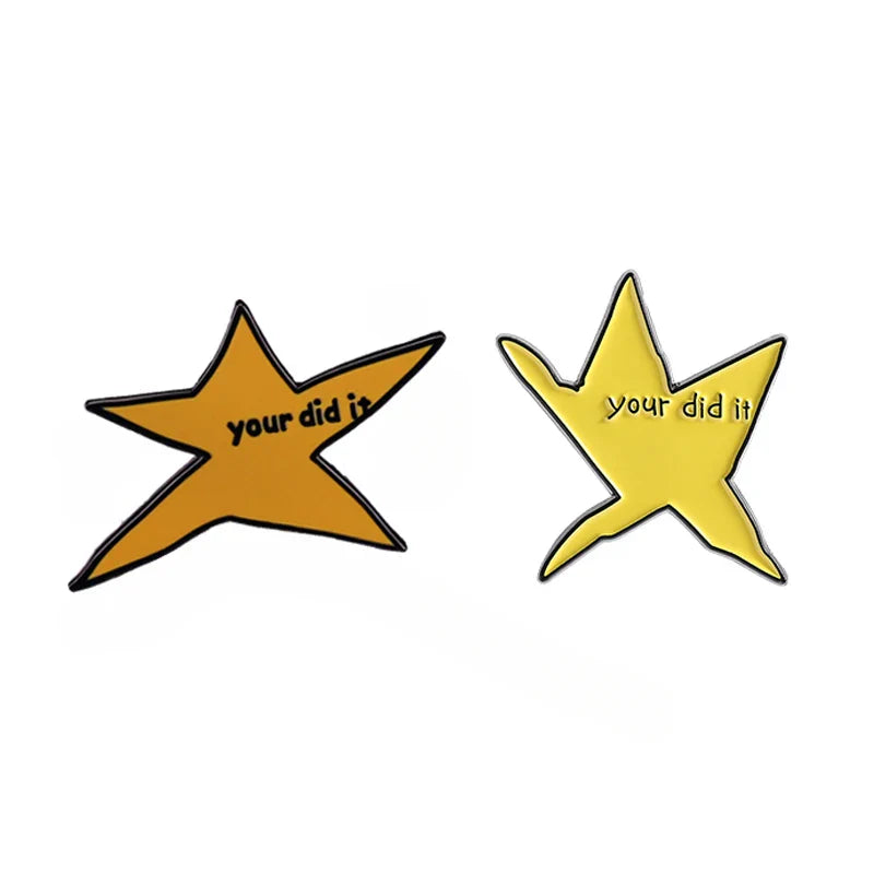 Did It Meme Star Enamel Pins Funny Irregular Metal Brooch Lapel Badge Jewelry Gifts