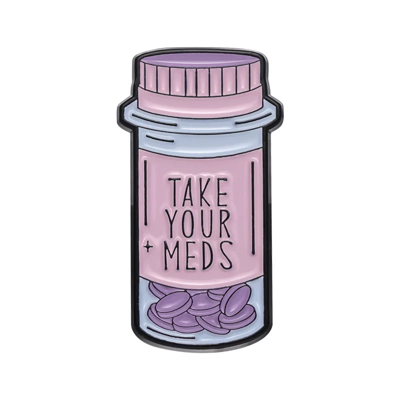 Medical Enamel Pins Capsule Syringe Brooch Lapel Badge Gifts for Doctors Nurses Students