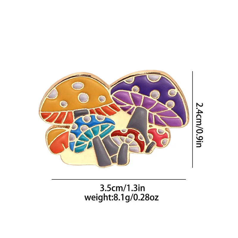Colorful Mushroom Enamel Pin Brooch Trendy Lapel Backpack Accessory Gift