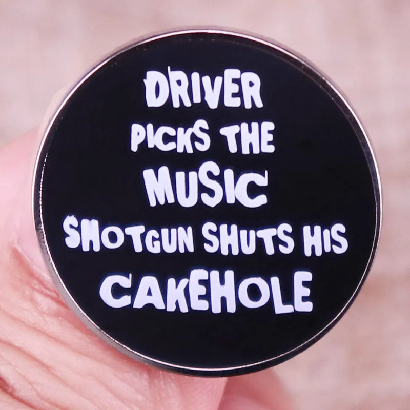 Driver Picks Music Shotgun Cake Hole Supernatural Enamel Pin