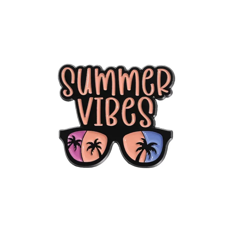 Summer Sloth Sleep Enamel Pin Rainbow Sunglasses Vacation Brooch Lapel Badge Gift