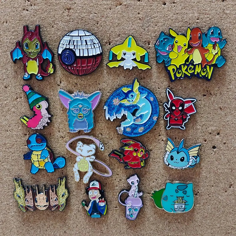 Pikachu Bulbasaur Squirtle Enamel Pins Brooches Cartoon Badge Accessories