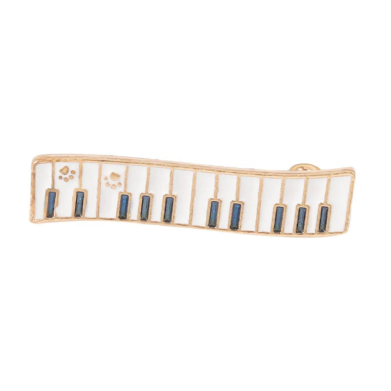 Piano Guitar Music Symbols Record Player Brooch Lapel Pin