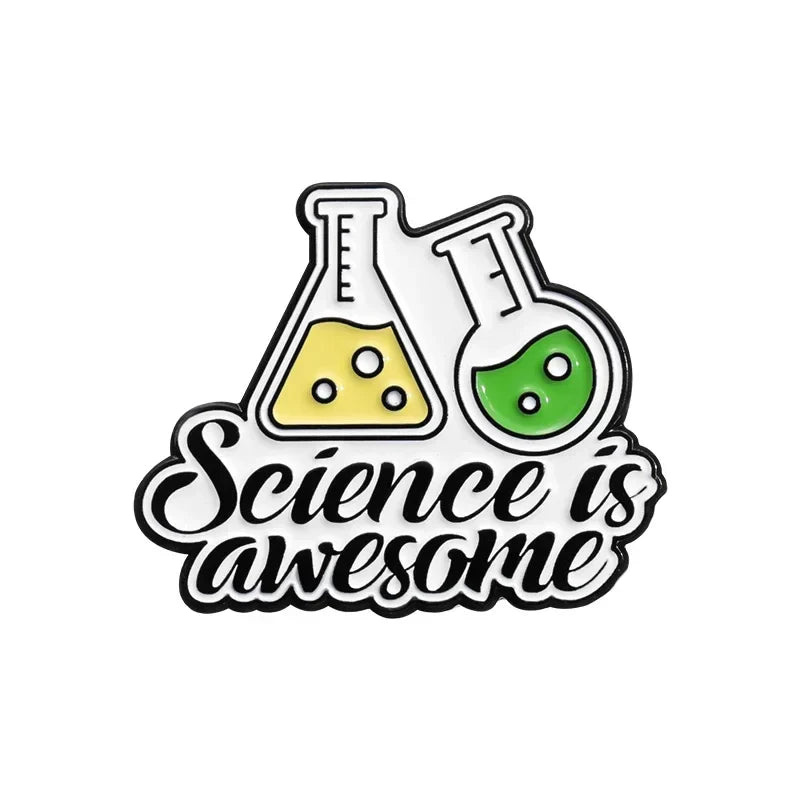 Science Enamel Pin Beaker Brooch Lapel Badge Jewelry Gift