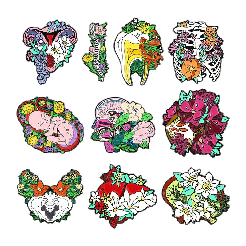 Colorful Flower Enamel Lapel Pins Brooches for Clothing Jewelry