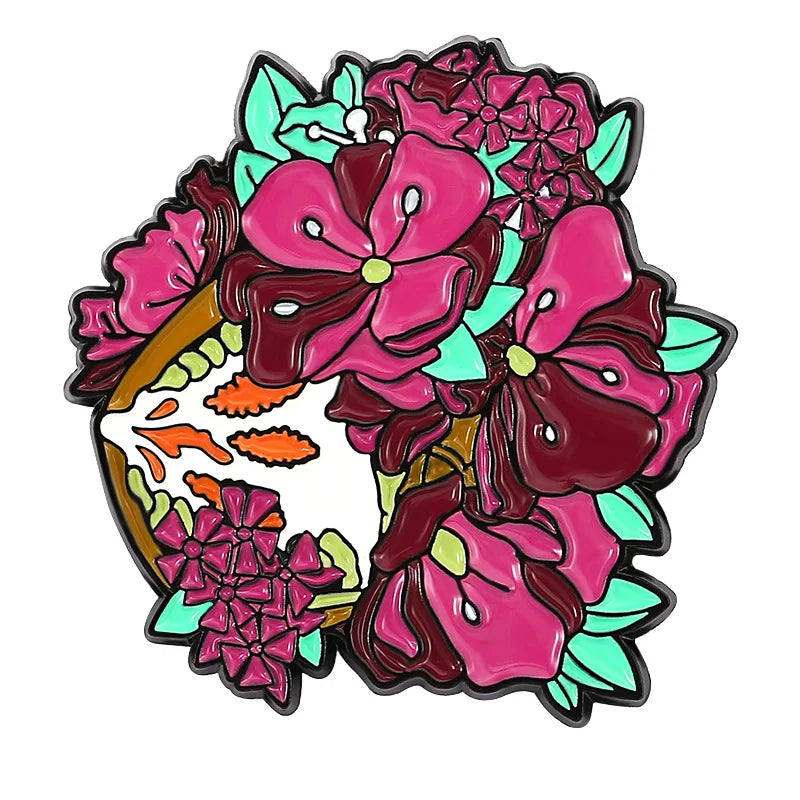Colorful Flower Enamel Lapel Pins Brooches for Clothing Jewelry