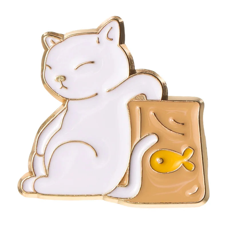 Cat Enamel Brooches Cartoon Pins Backpack Lapel Badges Jewelry Gifts
