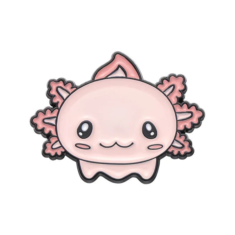 Axolotl Enamel Pins Cute Animal Brooches Lapel Fashion Accessories