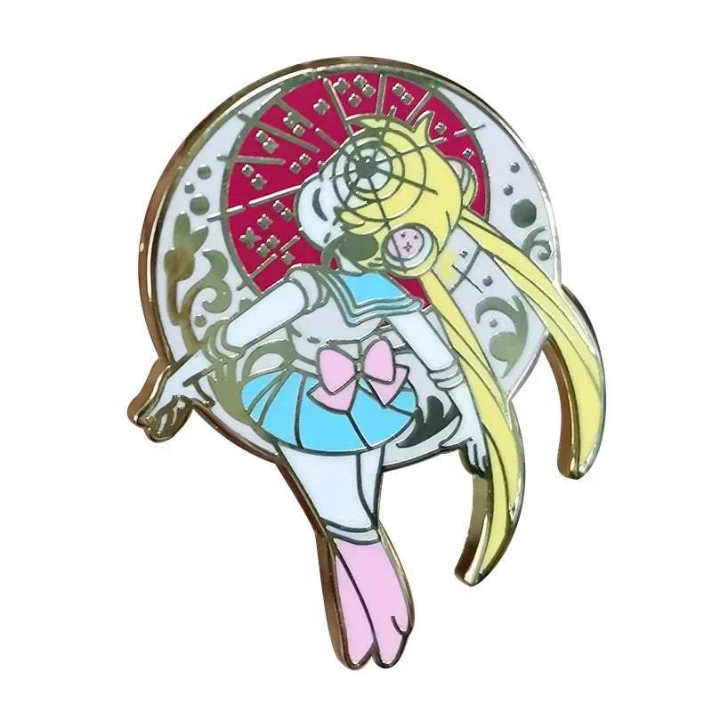Magic Maid Enamel Pin Warrior Lapel Brooch Fashion Jewelry Gift