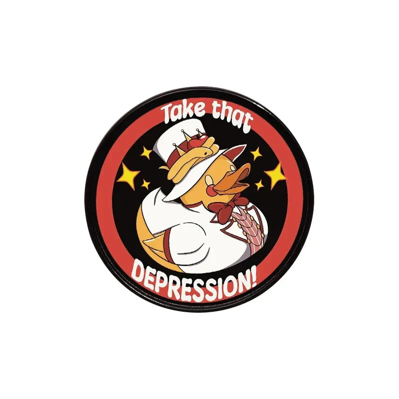 Take That Depression Duck Enamel Pin Cartoon Anime Brooch Lapel Badge Gift