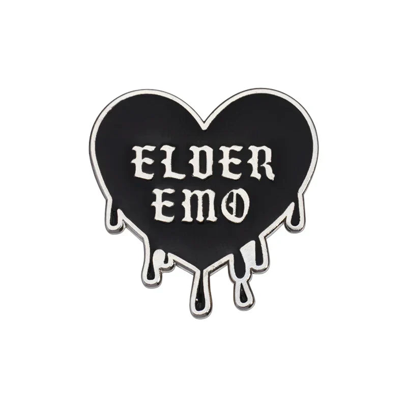 Meet Me at Midnight Enamel Pins Gothic Black Heart Emo Halloween Brooch Lapel Badge Jewelry Gifts
