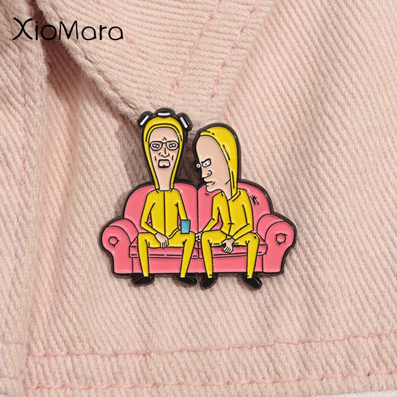 Cartoon Comedy Anime Enamel Pin Funny TV Drama Metal Brooch Lapel Badge Gift