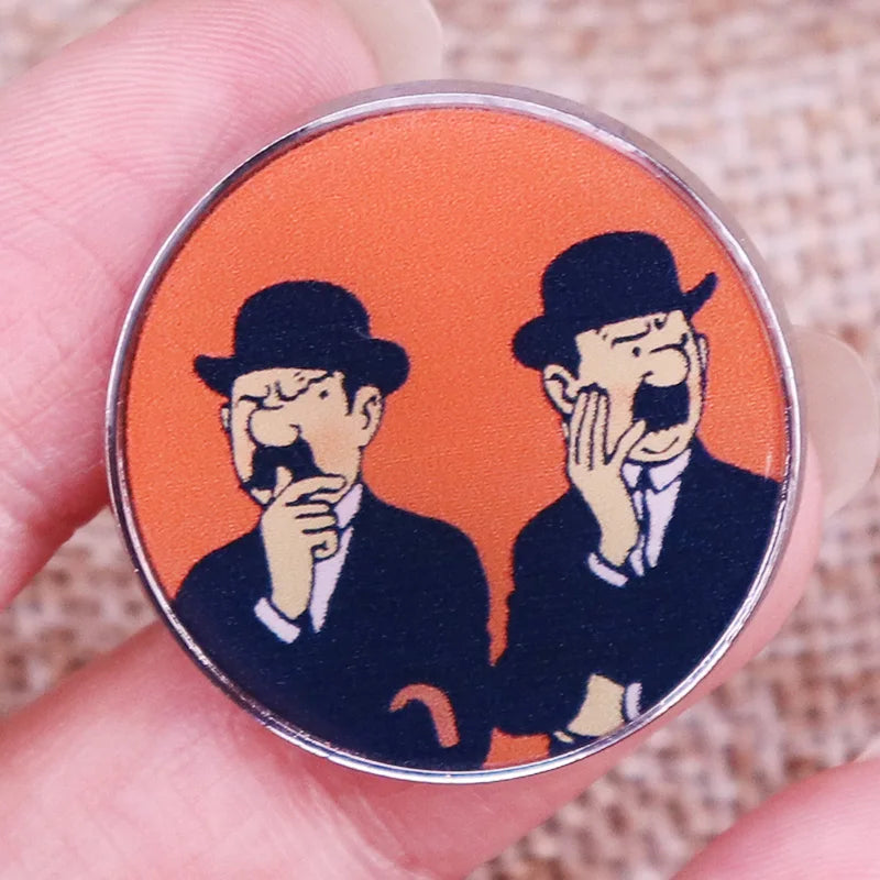 Tintin Detective Partner Enamel Pin Retro Manga Badge Brooch