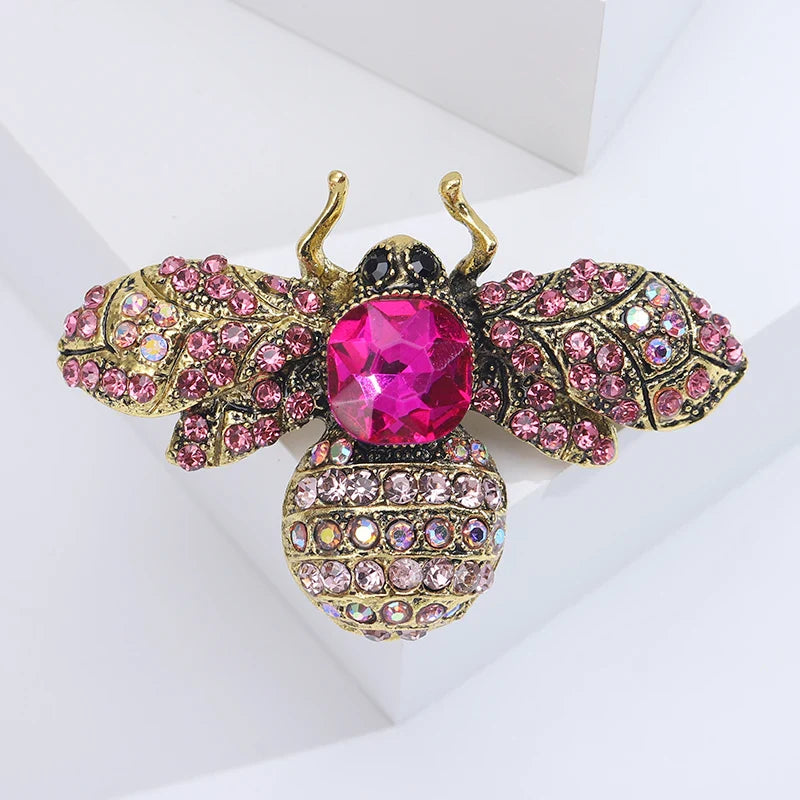 Rhinestone Bee Brooch Insect Pin Jewelry Gift