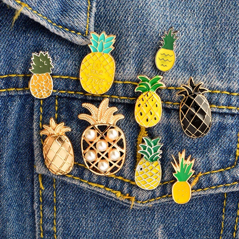 Cartoon Pineapple Enamel Pin Brooch Lapel Badge Fashion Jewelry
