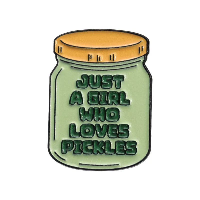 Emotional Support Pickles Enamel Pins - Positive Energy Cucumber Brooches, Funny Jewelry Gift