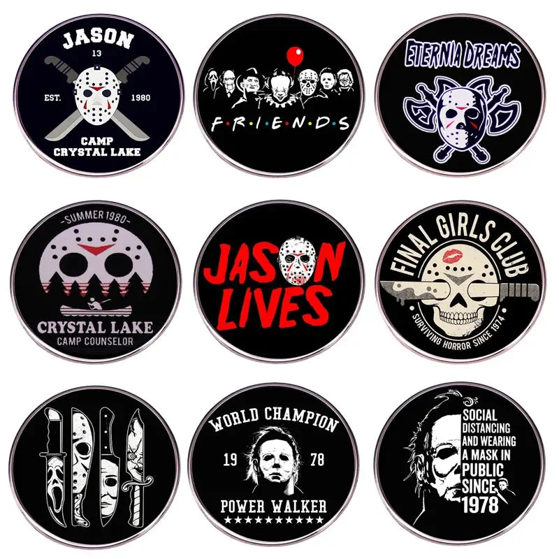 Horror Skull Metal Enamel Pin Halloween Lapel Badge Brooch Gift
