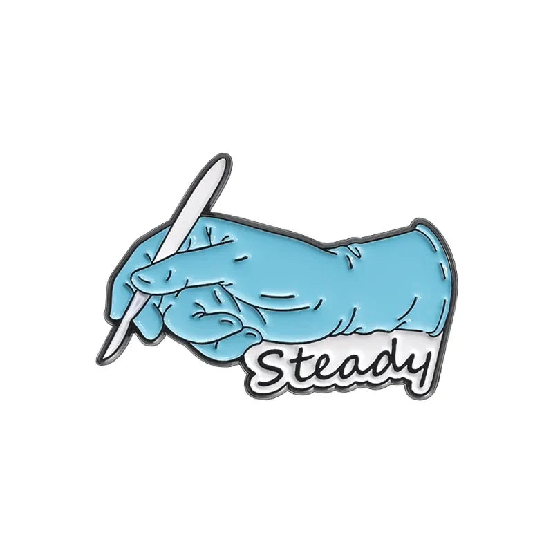 Surgery Tools Enamel Pins Medical Badge for Doctors