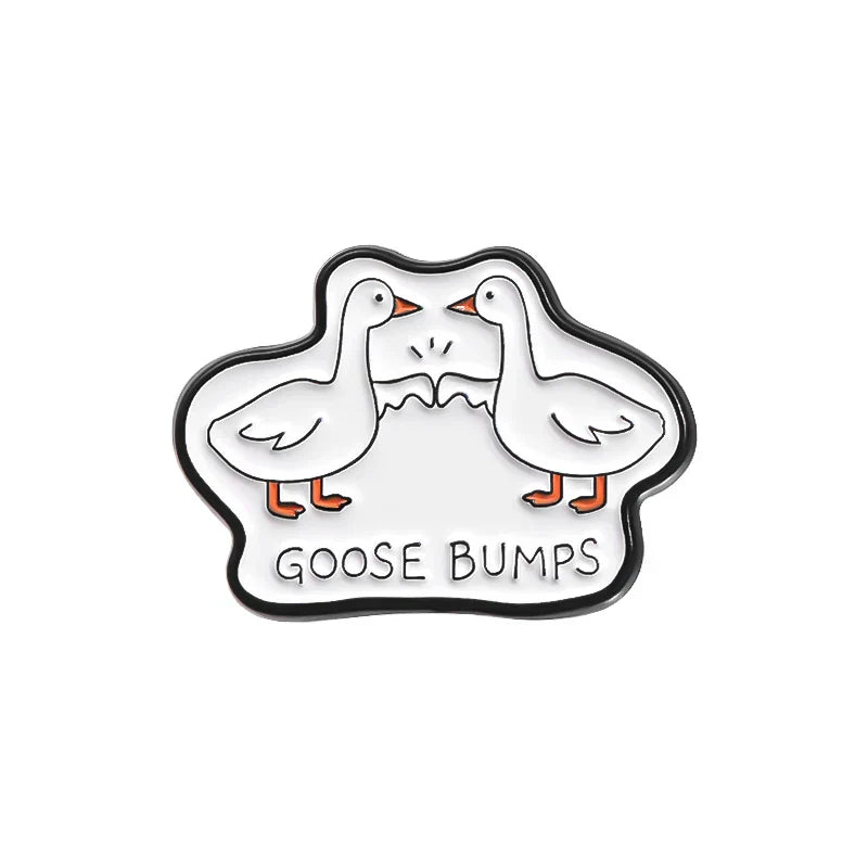 Goose Bumps Enamel Pins High Five Brooches Lapel Badge Cartoon Animal Jewelry Wholesale
