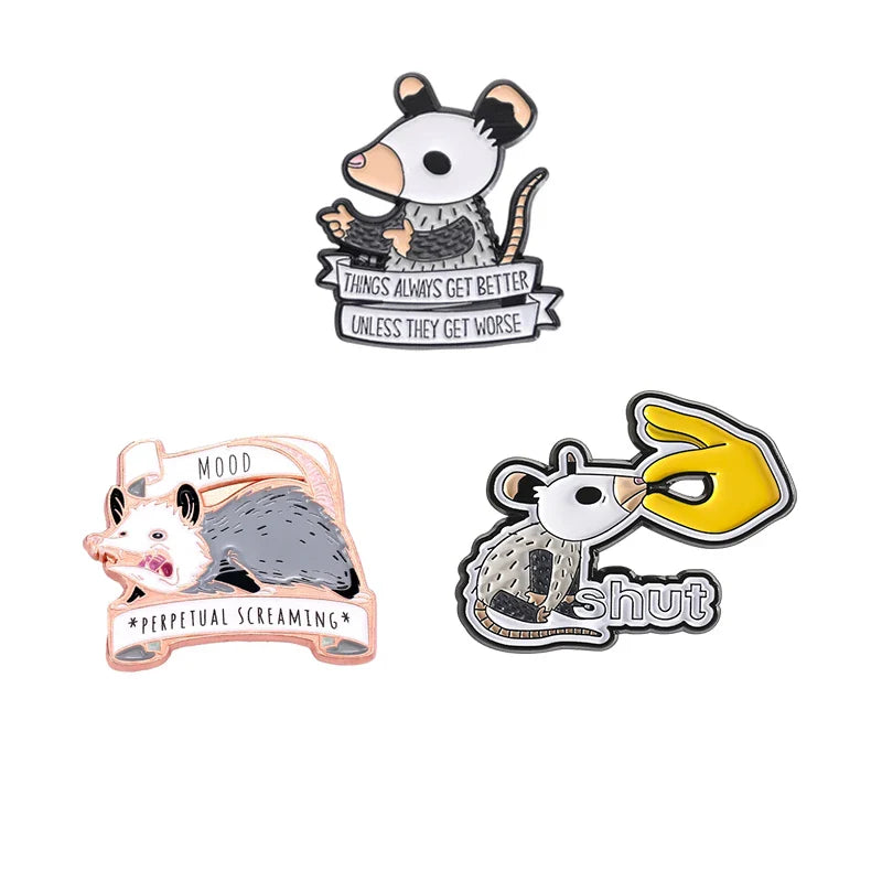 Screaming Porcupine Enamel Pin Brooch Jewelry Gift Wholesale