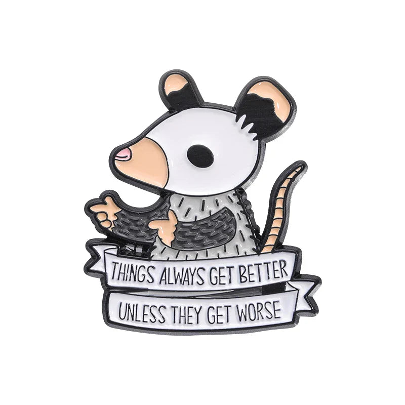 Cartoon Rat Enamel Pin Brooch Lapel Backpack Jewelry Gift
