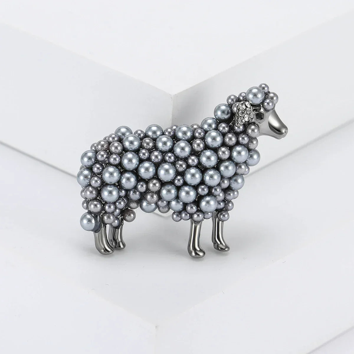 Pearl Sheep Brooch Enamel Pin - Cute Animal Jewelry Accessory
