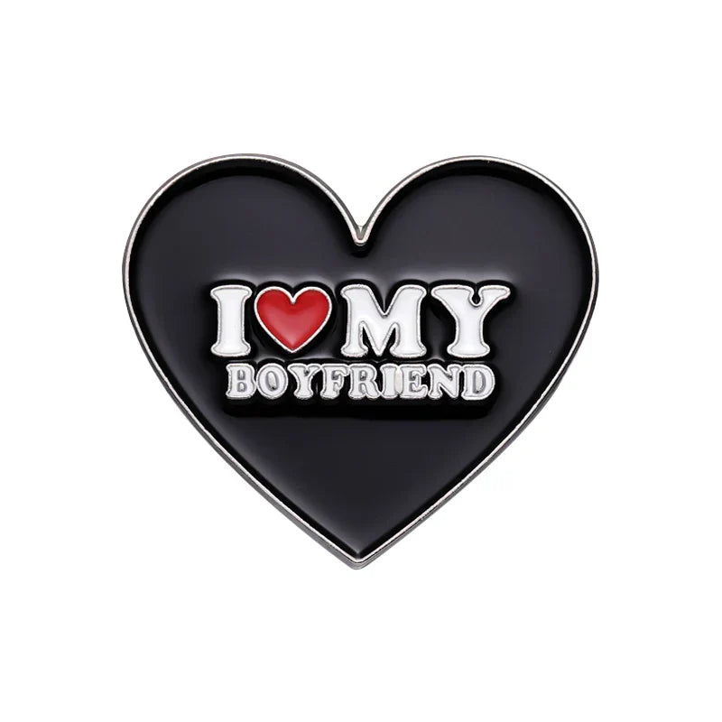 Red Heart Brooch Enamel Pin Funny Saying Badge Jewelry