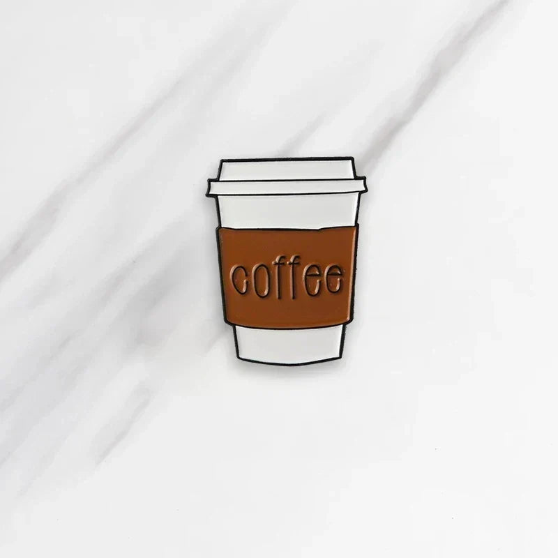 Coffee Cup Enamel Pin Brooch Lapel Badge Jewelry Wholesale